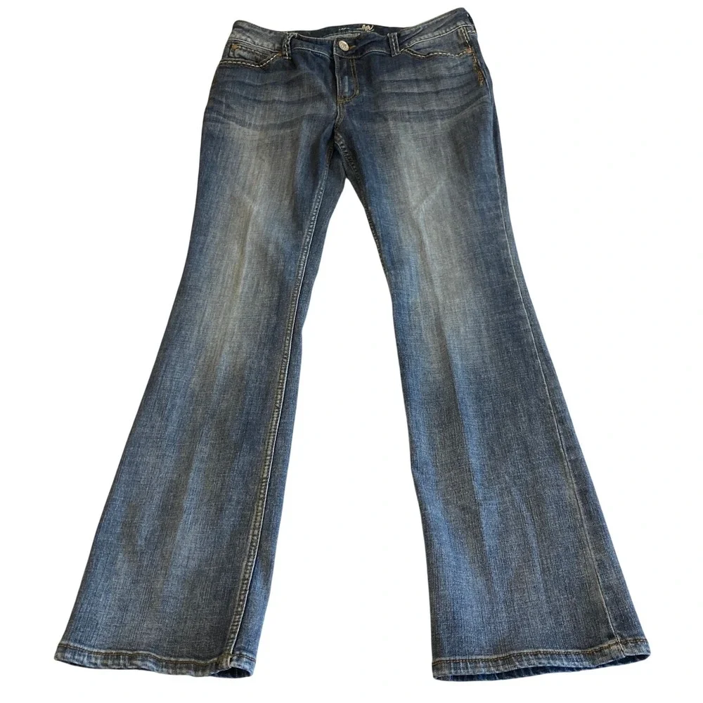 Wrangler Boot Cut Jeans Womens 13/14 (33x31.5) Medium Wash Stretch Denim 07MWZDW